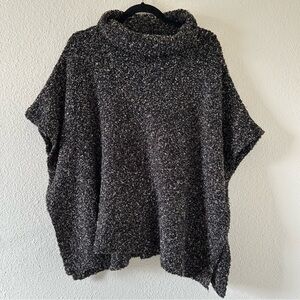 CURIO New York Wool Blend Turtleneck Poncho Teddy Sweater Sz S/M